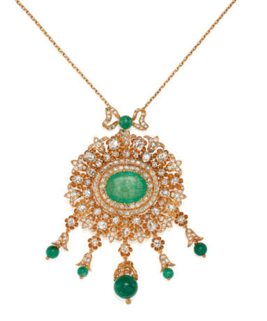 Gemstone-Diamond-Pendant Necklace - фото 2
