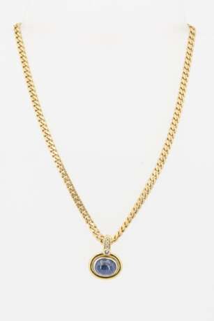 Sapphire-Diamond-Pendant Necklace - photo 3