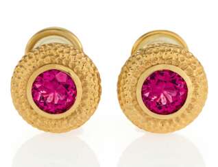 Rubellite-Ear Clip Ons