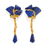 Lapis Lazuli-Ear Clip Ons - фото 1
