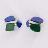Lapis Lazuli-Diamond-Set: Brooch, Ring and Ear Clip Ons - Foto 3