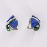 Lapis Lazuli-Diamond-Set: Brooch, Ring and Ear Clip Ons - photo 4