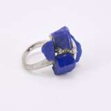 Lapis Lazuli-Diamond-Set: Brooch, Ring and Ear Clip Ons - photo 9