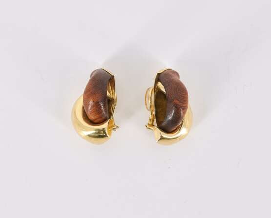 Gold-Wood-Set: Bracelet and Ear Clip Ons - photo 5