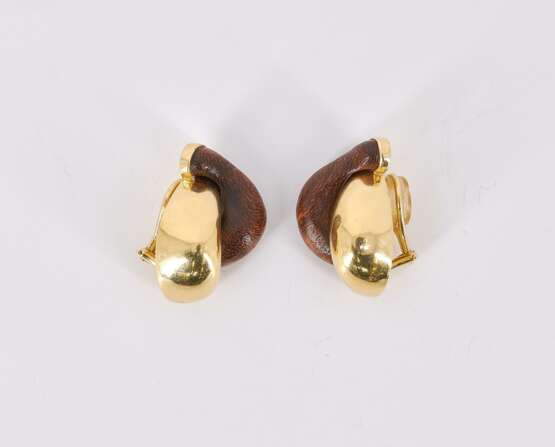 Gold-Wood-Set: Bracelet and Ear Clip Ons - photo 6