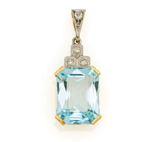 Aquamarine-Diamond-Pendant - photo 1