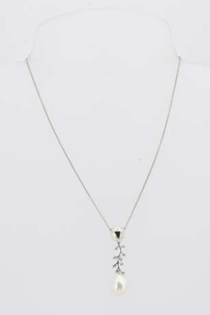 Pearl-Diamond-Set: Pendant Necklace and Ear Pendants - photo 5