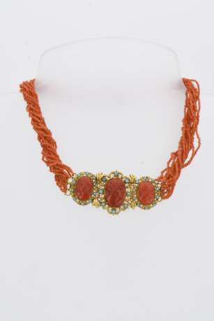 Coral-Turquoise-Set: Necklace and Earrings - фото 2