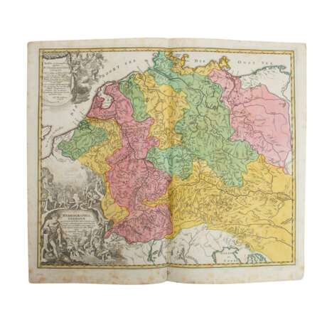 2 hist. Kupferstichkarten Flusskarte Europa u. Belgien, handkoloriert 18./19.Jh. - - photo 4