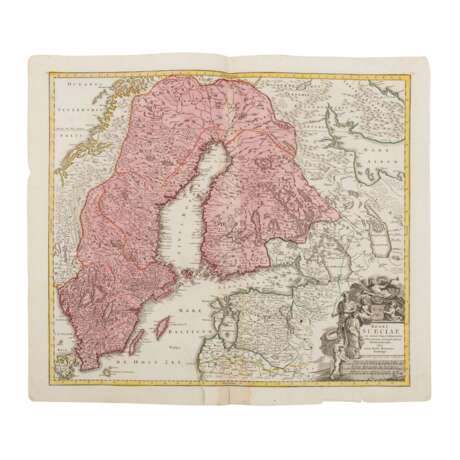 Skandinavien, Norddeutschand, Polen, 7 handkolorierte Kupferstichkarten, 18./19.Jh. - - фото 2