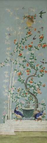 China, um 1800/1810 . Neun Tapeten für ein Gartenzimmer - photo 2