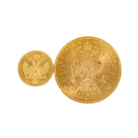 Österreich/GOLD - 100 Kronen und 1 Dukat, - Foto 2