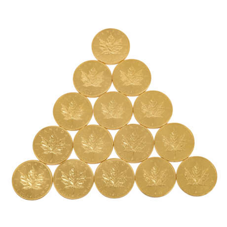 Kanada/GOLD - Großes Investorenlot 15 x 1 oz. Maple Leaf, - Foto 3