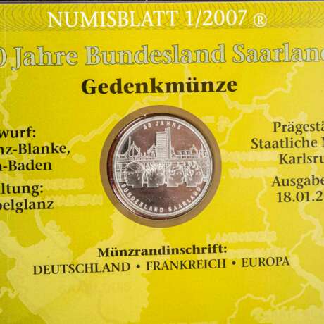 BRD Numisblätter - 13 x 10 Euro ex 2006/8, - фото 3