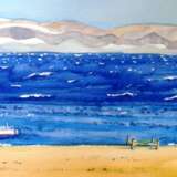 Картина «морской пейзаж», Акварель на бумаге, Алла прима, Реализм, летнее море, Украина, 2022 г. - фото 1