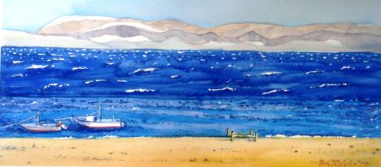 Gemälde „морской пейзаж“, Aquarellpapier, Alla Prima, Realismus, летнее море, Ukraine, 2022 - Foto 1