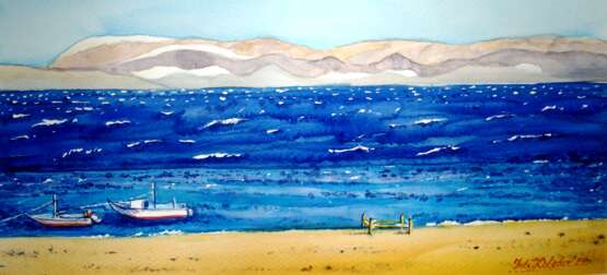 Painting “морской пейзаж”, Watercolor paper, Alla prima, Realist, летнее море, Ukraine, 2022 - photo 2