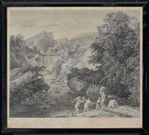 Rahl, Carl Heinrich. Landschaft mit Wasserfall und Figurenstaffage - Foto 2