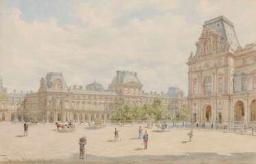 Alt, Franz. Vor dem Louvre in Paris