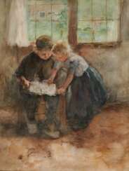 KEVER, JACOBUS SIMON HENDRIK (HEIN). Zwei Kinder mit Buch