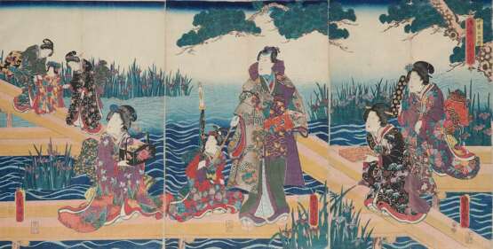 Kunisada (Toyokuni III) & Utagawa Kuniyoshi, Utagawa . Leporello mit 19 Farbholzschnitten Japan 1842-1850. - photo 4