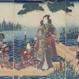 Kunisada (Toyokuni III) & Utagawa Kuniyoshi, Utagawa . Leporello mit 19 Farbholzschnitten Japan 1842-1850. - Foto 4