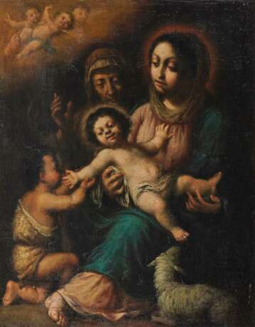 SPANIEN 17. Jahrhundert. Maria mit dem Kind, dem Johannesknaben und der Hl. Elisabeth - photo 1