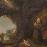 NIEDERLANDE 17. Jahrhundert. Betender Mönch in einer Felshöhle - photo 1