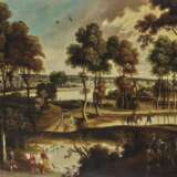 Flämisch 17. Jahrhundert. Weite Flusslandschaft mit Figurenstaffage - photo 1