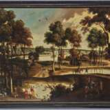 Flämisch 17. Jahrhundert. Weite Flusslandschaft mit Figurenstaffage - Foto 2