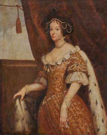 Unbekannt 17. Jahrhundert. Bildnis einer adeligen Dame mit Hund - photo 1