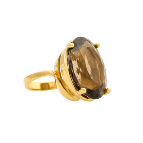 Ring mit oval facettiertem Rauchquarz von ca. 31 ct, - фото 1