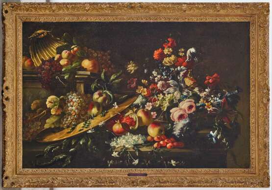 Oberitalien (Giuseppe Vicenzino?) Anfang 18. Jahrhundert. Prunkstillleben mit Blumen und Früchten - фото 2