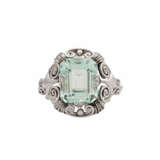 Art Déco Ring mit Aquamarin ca. 5 ct, - photo 2