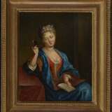 DEUTSCH um 1720. Bildnis einer Dame beim Betrachten einer Miniatur - Foto 2