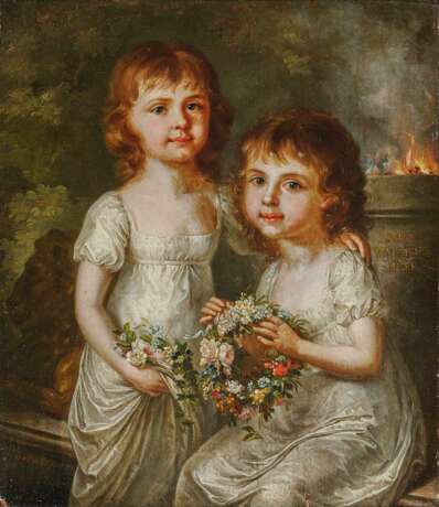 GEIGER, MARGARETHE (ANNA MARGARETHE). Bildnis zweier Schwestern mit Blumenkränzen - Foto 1