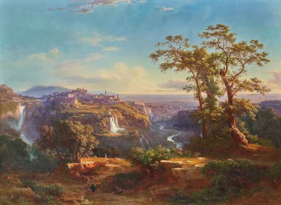 Frey, Johann Jakob. Blick auf Tivoli und die Wasserfälle - Foto 1