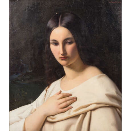 KRAFFT, JOHANN WILHELM (1808-1865) "Schönheit mit offenem Haar" 1840 - photo 1