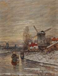 JUNGBLUT, JOHANN. Holländische Winterlandschaft