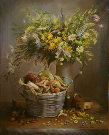 Oil painting “Дары леса”, масло на холсте, Oil on canvas, Realist, Flower still life, Russia, 2022 - photo 2