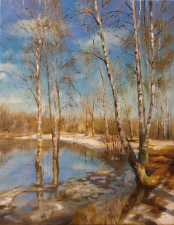 Весна масло на холсте Oil Realism Landscape painting Russia 2022 - photo 1