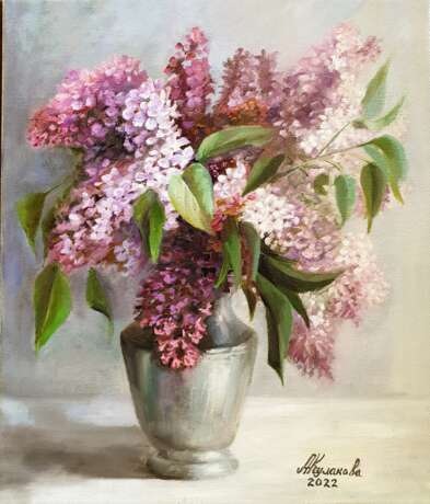 Букет сирени Canvas on the subframe Oil Realism Flower still life Russia 2021 - photo 1