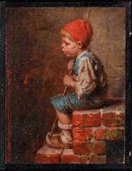 KAULBACH, HERMANN. Sitzender Bauernjunge