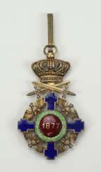 Rumänien: Orden des Stern von Rumänien, 2. Modell (1932-1947), Komturkreuz mit Schwertern über dem Kreuz.
