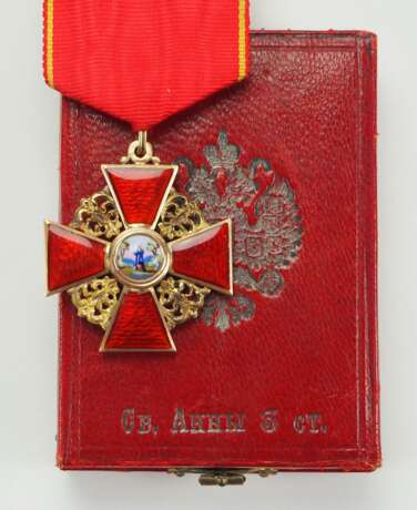 Russland: Orden der hl. Anna, 2. Modell (1810-1917), 3. Klasse, im Etui - Keibel. - Foto 1