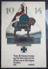 Preussen: Eisernes Kreuz, 1914, 2. Klasse Schmuckurkunde für einen Gefreiten des. Kgl. Württ. Landwehr-Infanterie-Regiment No. 125.