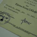 Eisernes Kreuz, 1939, 2. Klasse Urkunde für einen Obergefreiten der 1./ Pionier-Bataillon 20. - фото 2
