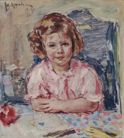 OPPENHEIMER, JOSEF (JOSEPH). Bildnis eines Mädchens im rosa Kleid - photo 1