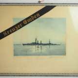 Kriegsmarine: Kreuzer Emden - Stich und Mützenband. - photo 1