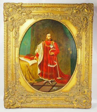 Österreich: Kaiser Franz Joseph I. und Elisabeth "Sisi" - Gemälde Paar. - Foto 1